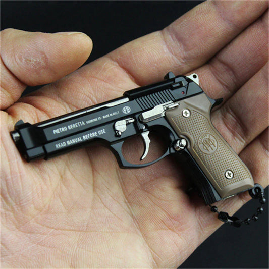 NEW 1:3 Multitypes Anti-Stress Toys Metal Pistol Gun Keychain Miniature Model Beretta 92F Colt 1911 Glock 17 Birthday Gifts